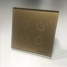 hICECIL 全新z-wave金色四键开关面板 兼容Fib...